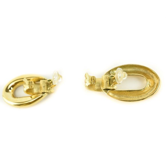 GIVENCHY: Gold, Metal Oval Link Earrings (mn) - Picture 3 of 6